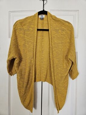 Old Navy Mustard Yellow Open-Front Knit Cardigan